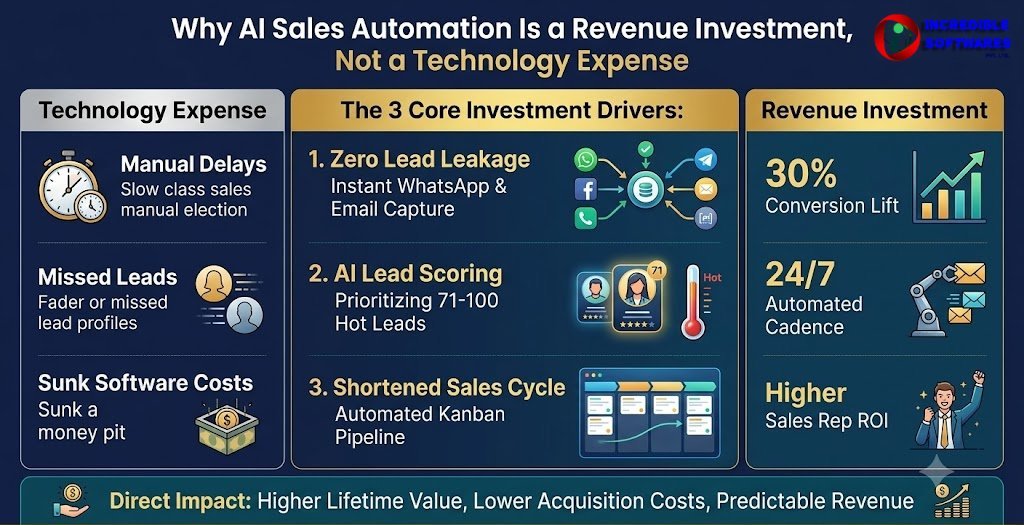Why AI Sales Automation Is a Revenue Investment, Not a Technology Expense - IncredibleSoftwares